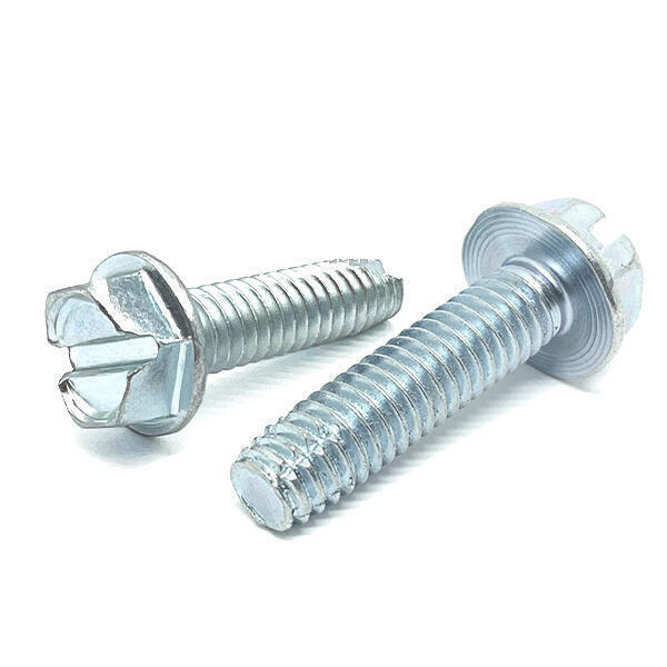 Grade 2 Slotted Hex Washer Head Type F Thread Cutting Screws