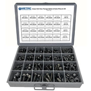 Metric Class 10.9 Hex Flange Frame Bolts & Nuts Assortment Phos & Oil - 370 PCS