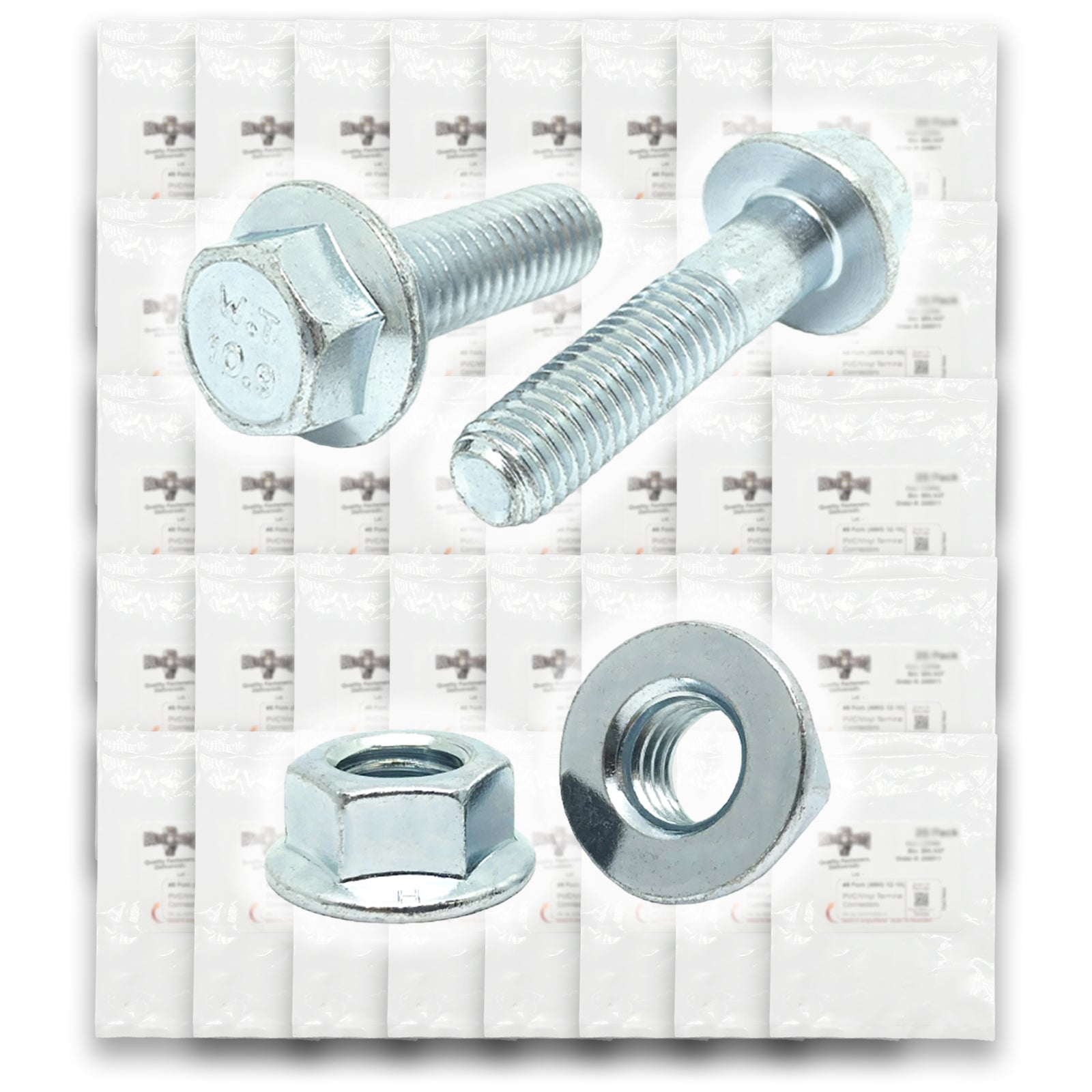 Metric Class 10.9 JIS Hex Flange Frame Bolts & Serr Nuts Assortment M6-M12 - 335 PCS