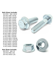 Metric Class 10.9 JIS Hex Flange Frame Bolts & Nuts Assortment M6-M10 401 PCS