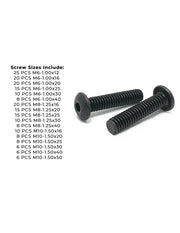 Metric 12.9 Alloy Allen Button Head Socket Cap Screws Bolts Black Oxide Assortment - 211 PCS