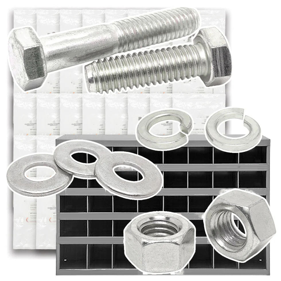 Metric Class A2 Stainless Coarse Hex Cap Screws, Hex Nuts, Flat & Lock Washers - 2012 PCS
