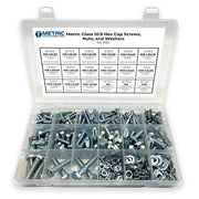 Metric Class 10.9 Hex Cap Screws, Hex Nuts, Flat & Lock Washers - 341 PCS
