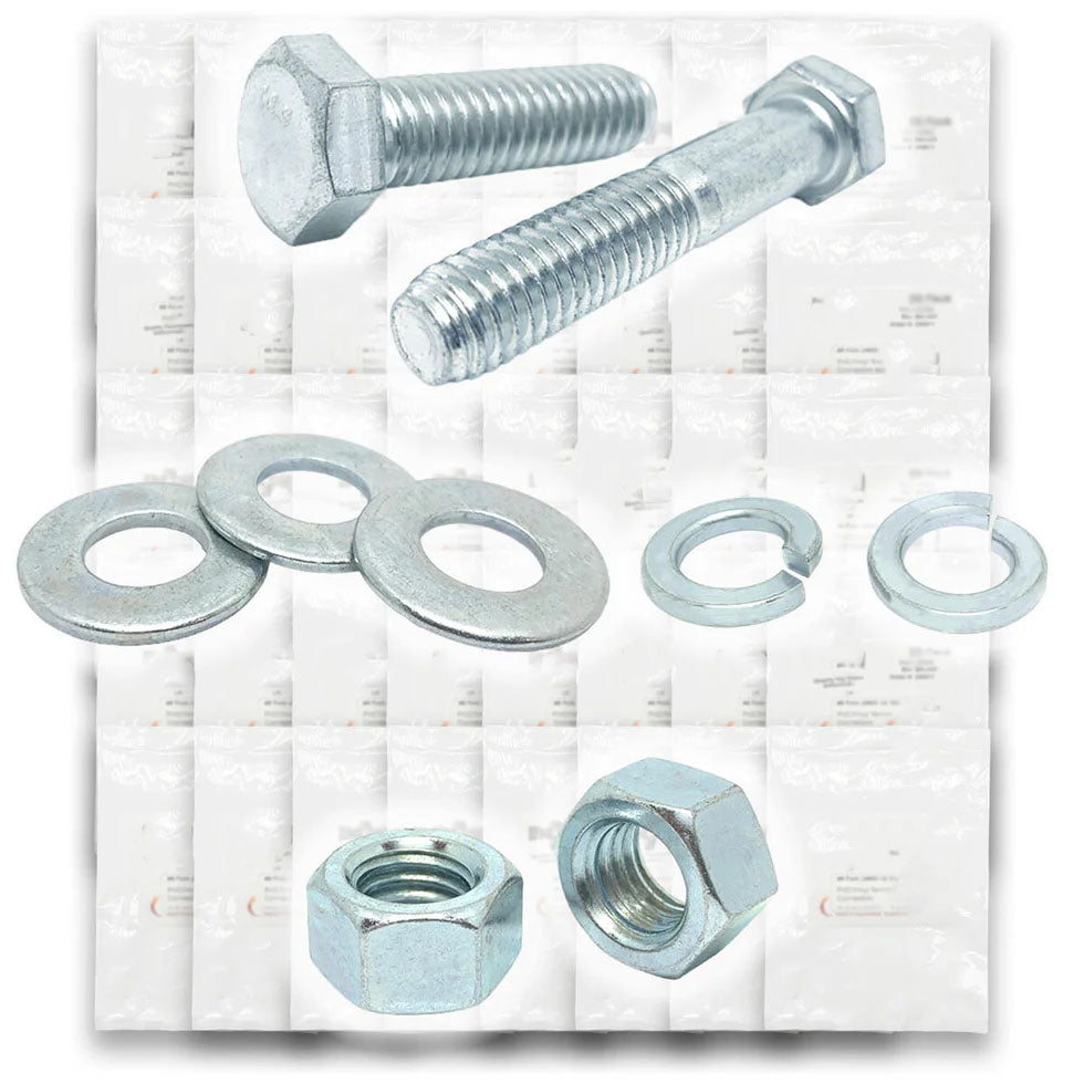 Metric Class 10.9 Hex Cap Screws, Hex Nuts, Flat & Lock Washers Coarse Thread Zinc Clear - 1268 PCS