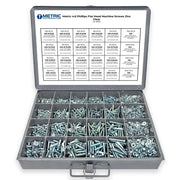 Metric Flat Machine Screws Zinc Clear Assortment - 3371 PCS