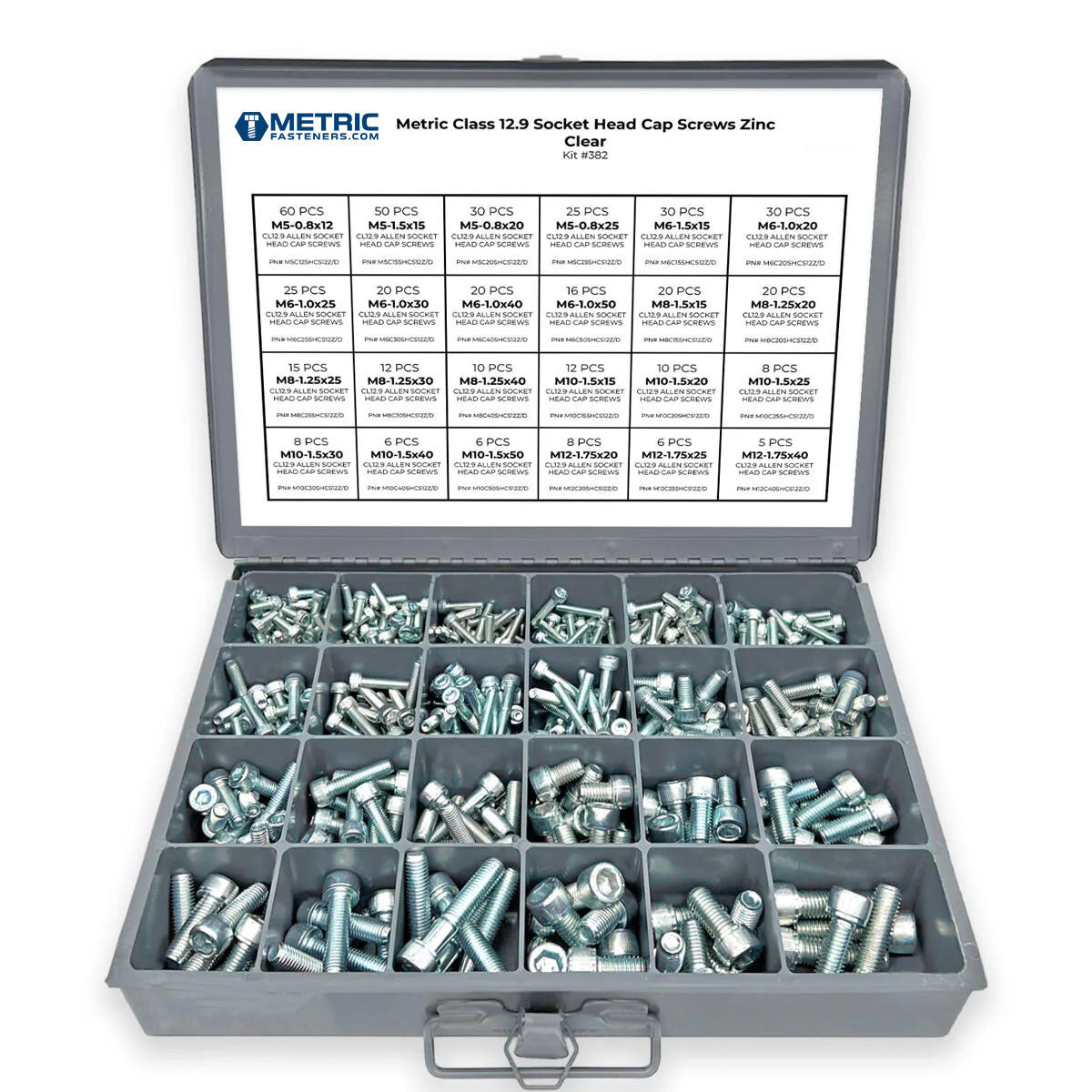 Metric CL12.9 Socket Head Cap Screws Zinc Clear Coarse Thread - 453 pcs