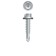 #12 Strong-Point Hex Washer Head w/Washer 12-14 x 1-1/2, 410 Stainless Steel