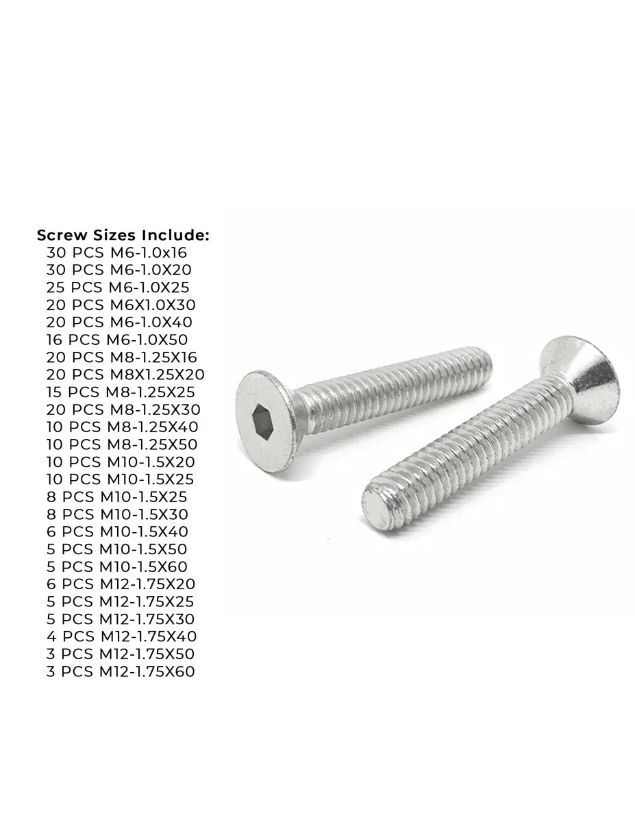 Metric A4-70 Stainless Steel Flat Socket Screws - 304 PCS