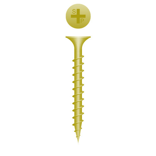 #6 Strong-Point Bugle Head 6 x 2, PH, Coarse, Zinc Yellow