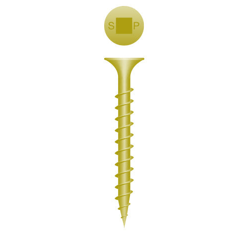 #8 Strong-Point Bugle Head 8 x 3, SQ, Coarse, Type '17', Zinc Yellow