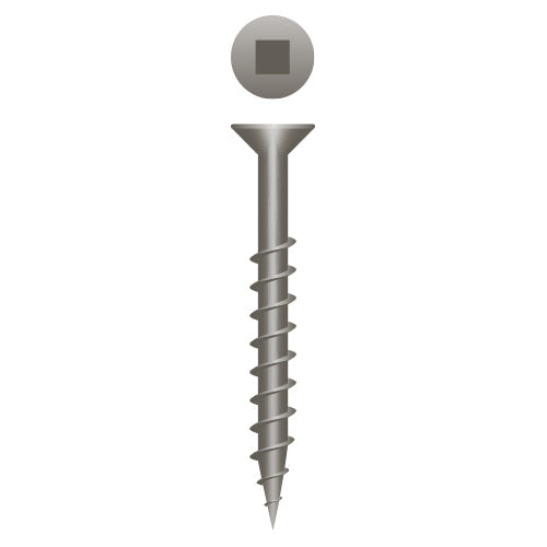 #8 Strong-Point Flat Head 8 x 1-1/4, SQ, Plain and Lubed