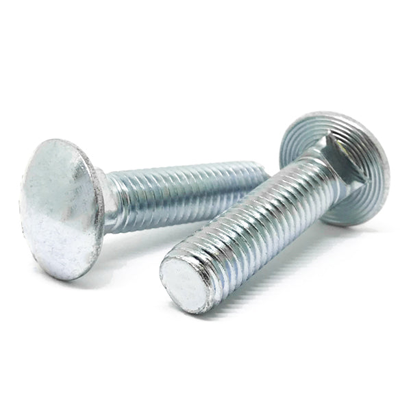 M8-1.25x35 Class 4.6 Round Head Carriage Bolts Zinc