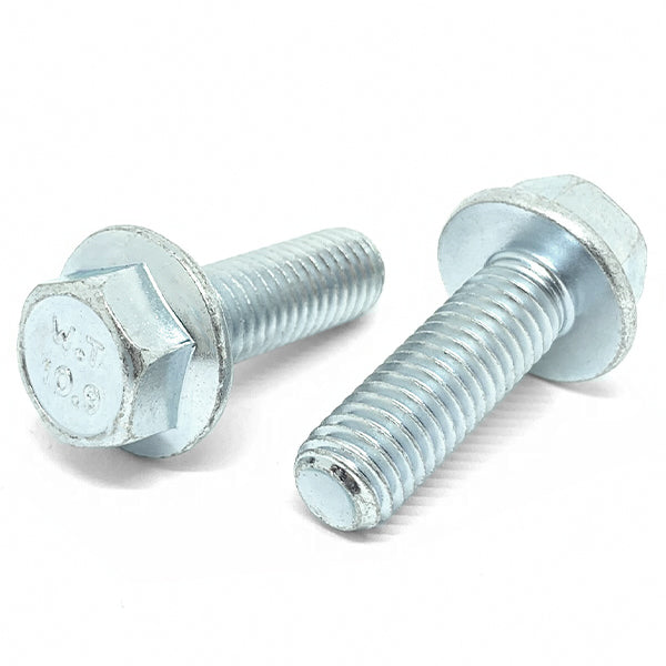M8-1.25x30 Class 10.9 JIS Hex Flange Bolts Zinc Clear