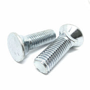 3/8-16x1-1/2" #3 Flat Round Head Grade 5 Plow Bolts Zinc