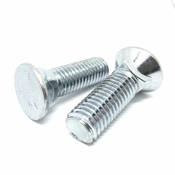 3/8-16x1-1/2" #3 Flat Round Head Grade 5 Plow Bolts Zinc