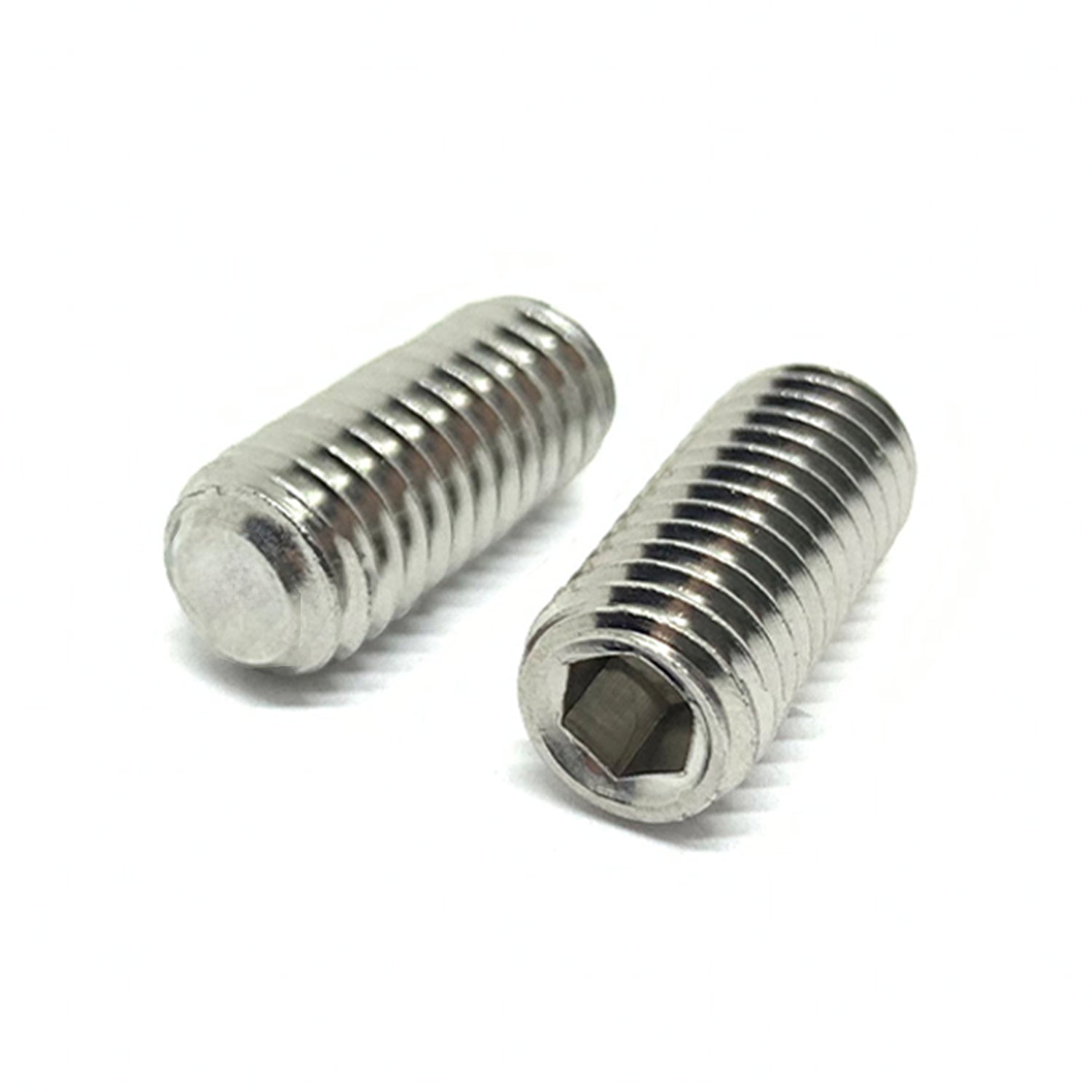 M8-1.25x25 Stainless Steel A2 Flat Point Allen Socket Set Screws