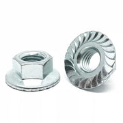 3/8"-16 Case Hard Steel Serrated Hex Large Flange Lock Nuts Zinc