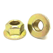 M12-1.75 Class 10 Hex Flange Prevailing Torque Top Lock Nuts Zinc Yellow
