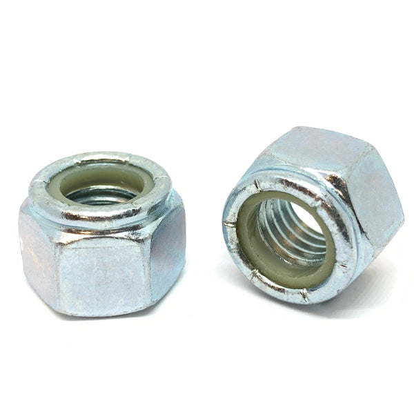M8-1.0 Class 10 Nylon Insert Hex Nuts Fine Thread Zinc