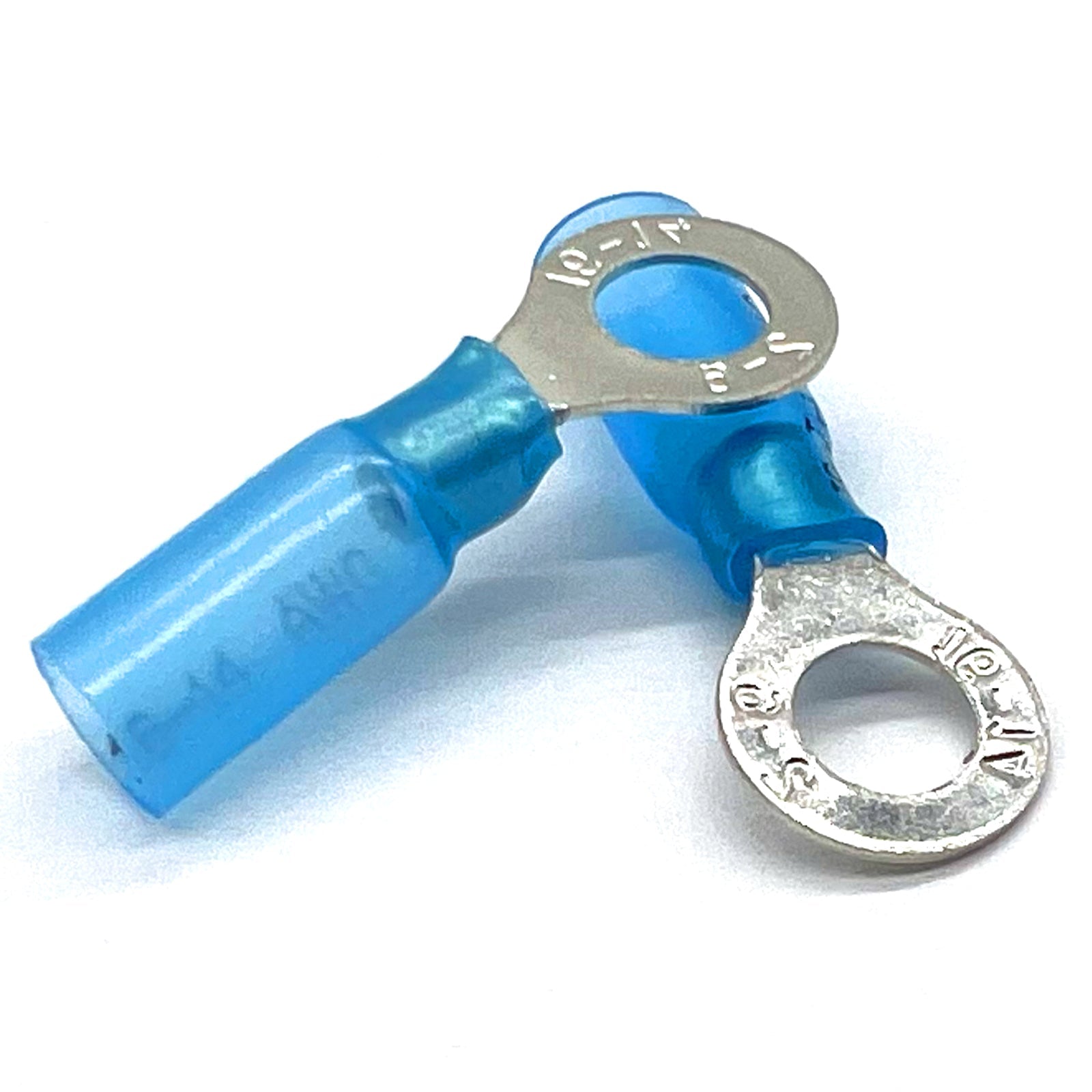 Blue Heat Shrink Marine Grade 5/16" Diameter Ring Connectors, AWG 16-14