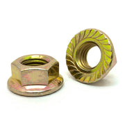 5/16"-18 Grade 8 Serrated Hex Flange Lock Nuts Zinc Yellow