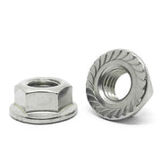 3/8"-16 316 Stainless Steel Serrated Hex Flange Lock Nuts