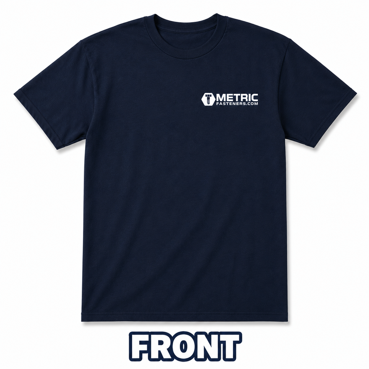 Navy Blue MetricFasteners.com Logo T-Shirt