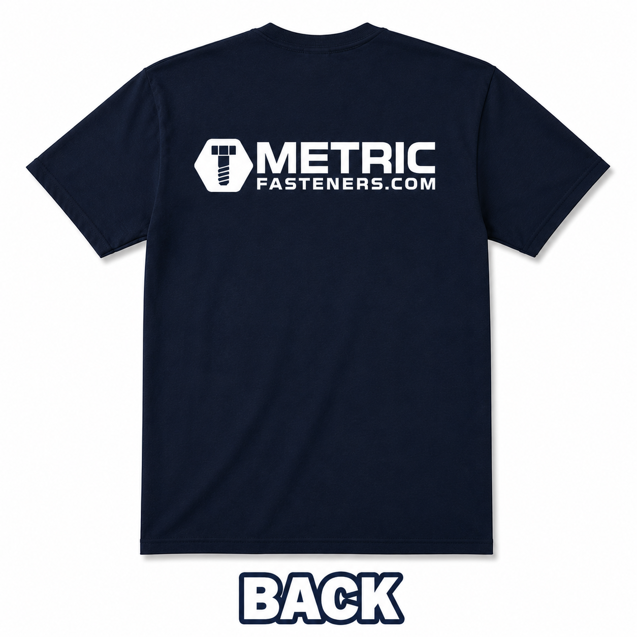 Navy Blue MetricFasteners.com Logo T-Shirt