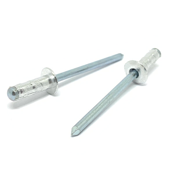 1/8" Dia 1/16"-1/4" (42-44) Blind Rivets, Multi Grip, Dome Head, Aluminum-Steel Mandrel