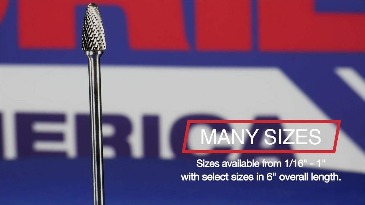 SC-52 5/32" X 1/2" Cylindrical Carbide Bur 1/8" Shank