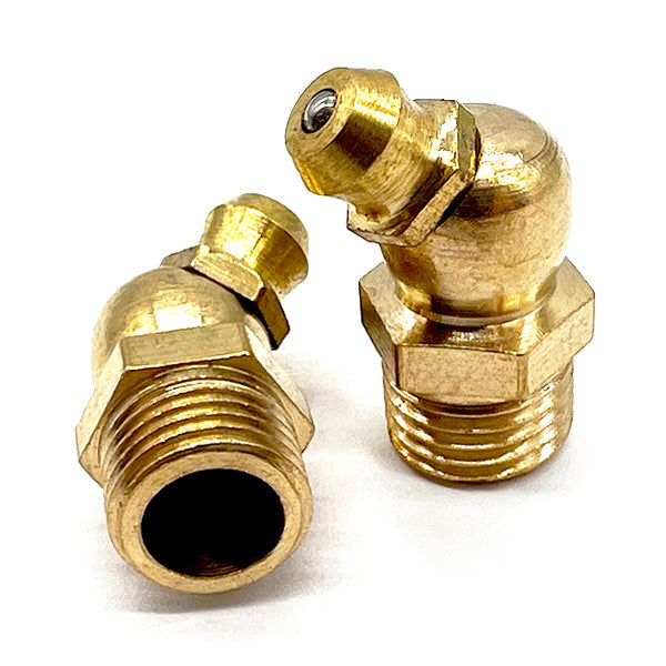 M6-1.0 Zerks Grease Fitting 45 Degree Hydraulic Brass