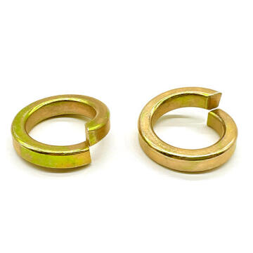 9/16" Grade 8 High Collar Split Lock Washers Zinc Yellow