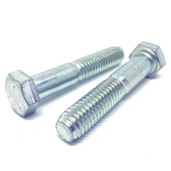 3/8-16x2-1/2" Hex Cap Screws Grade 5 Bolts Zinc Clear