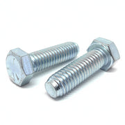 1/4-28x7/8" Hex Cap Screws Grade 5 Bolts Zinc Clear