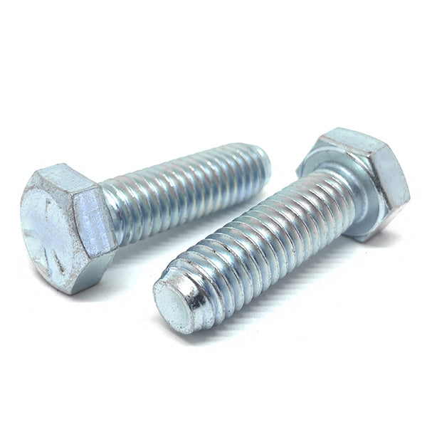 1/4-20x7/8" Hex Cap Screws Grade 5 Bolts Zinc Clear