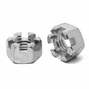 3/4"-16 Steel Slotted Hex Nuts Plain & Oil