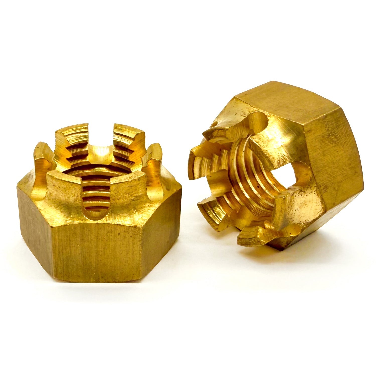 3/4"-10 Brass Slotted Hex Nuts
