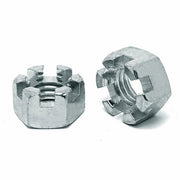 1"-8 Slotted Finished Hex Nuts Zinc Clear