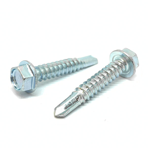 #12-14x2-1/2" Unslotted Hex Washer Head #3 Point Self Drilling Screws Zinc
