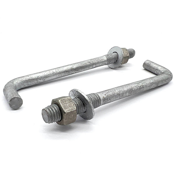 1/2"x6"x1-1/4"x1-3/4" L Shaped Anchor Bolts with Nuts and Washers Galvanized