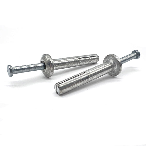 1/4"x1-1/2" Mushroom Head Hammer Drive Anchors Zinc Alloy w/ Zinc Plated Nails