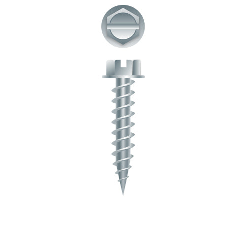#7 SLT Strong-Point Hex Washer Head 7 x 1/2, 1/4 A.F., Zinc