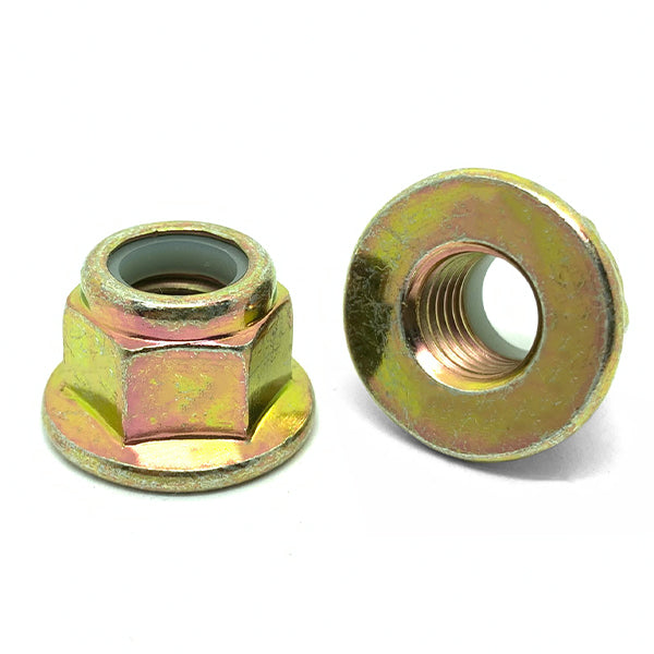 M6-1.0 Class 8 Nylon Insert Hex Flange Lock Nuts Zinc Yellow