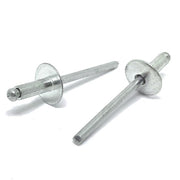 1/8" Dia 1/16"-1/8" (42)  Grip - Oversized Head Blind Rivets Aluminum/Aluminum Mandrel