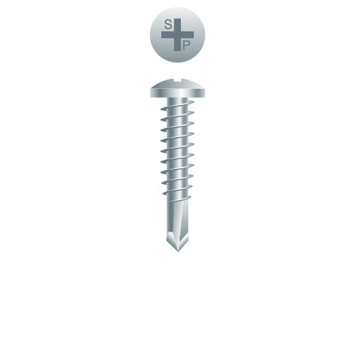 #10 Strong-Point Pan Head 10-16 x 1, PH, Zinc