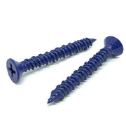 3/16x1-1/4" Phillips Flat Head Concrete Screws Piercing Point Blue Finish