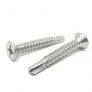 #10x3/4" Stainless Steel Phillips Flat Head #3 Point Self Drilling Screws