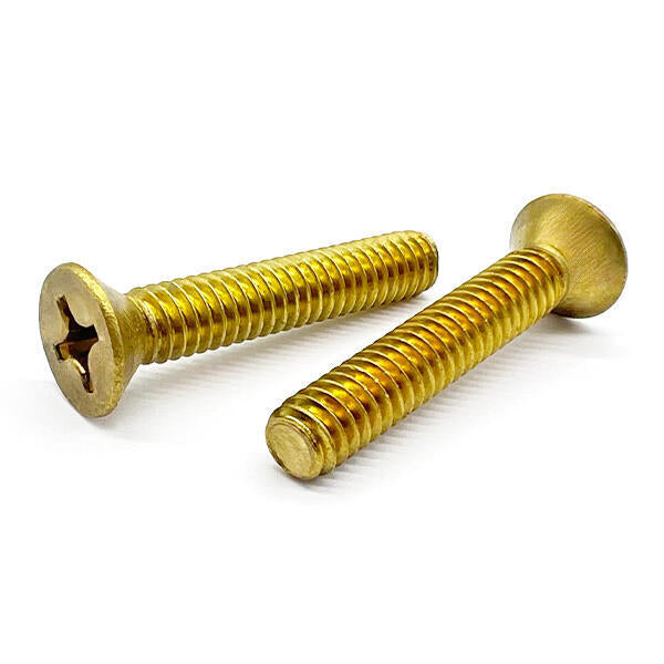 #10-24x1-1/4" Brass Phillips Flat Head Machine Screws