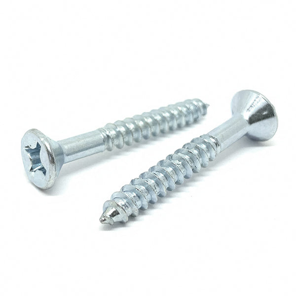 #8x7/8" Phillips Flat Head Wood Screws Zinc Clear