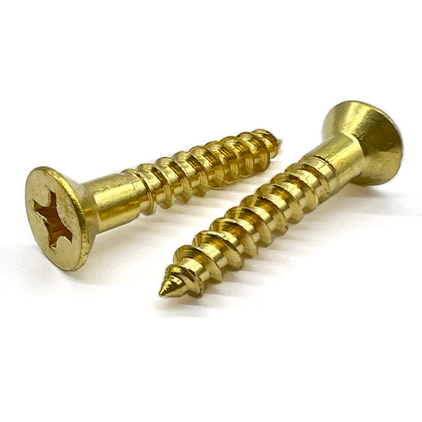 #12x2-1/2" Phillips Flat Head Wood Screws Brass